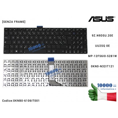 Tastiera Italiana ASUS X502 X502C X502CA F502C F502CA [SENZA FRAME] 9Z.N9DSU.20E UU2SQ 0E MP-12F56I0-5281W 0KN0-N32IT121 0KNB0-6