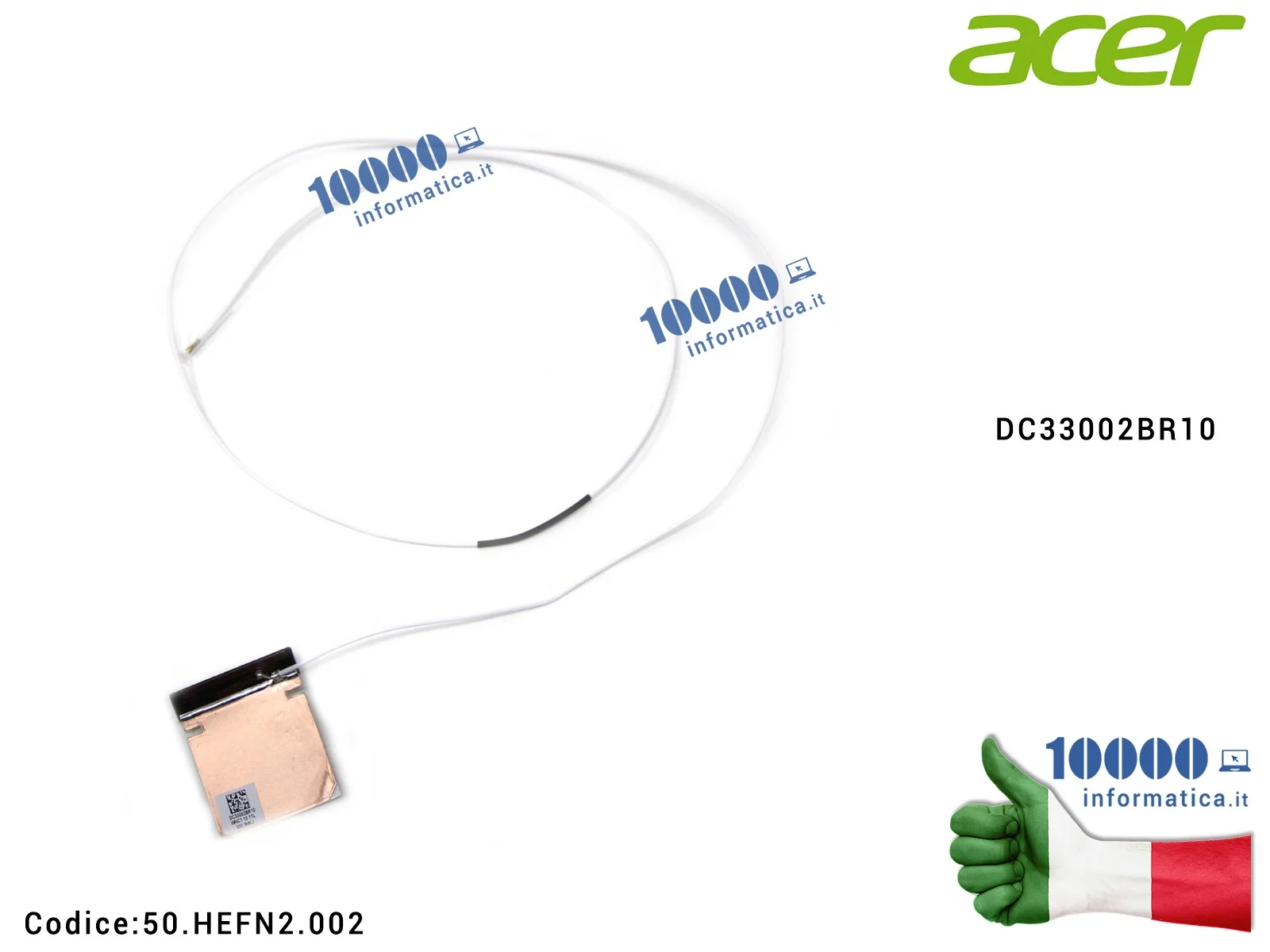 50.HEFN2.002 Cavo Antenna Wi-Fi WLAN AUX (BIANCO) ACER Aspire A315-42 A315-42G A315-54 A315-54K Extensa 215-51 215-51G 215-51...
