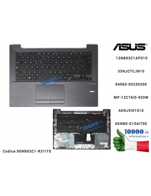 Tastiera Italiana Completa di Top Case Superiore ASUS ASUSPRO Essential PU301LA PU301L 13NB03C1AP010 33NJCTCJN10 04060-00330200