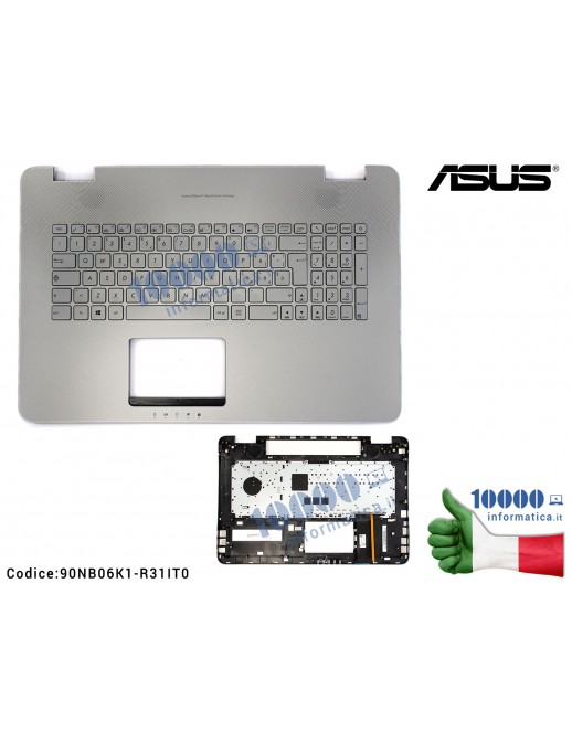 Tastiera Italiana Completa di Top Case Superiore ASUS N751JK N751JX [Retroilluminata] 13NB06K1AM1331 0KNB0-662BIT00 AEBK3I00010 