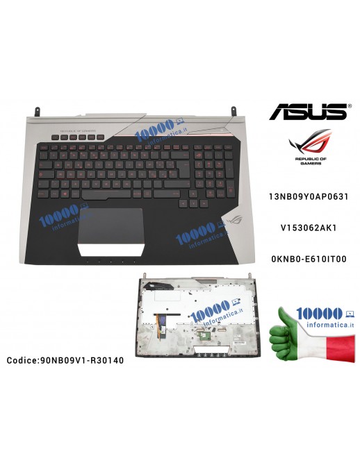 Tastiera Italiana Completa di Top Case Superiore ASUS ROG G752V G752VT G752VS G752VM G752VY [Retroilluminata] 13NB09Y0AP0631 V15
