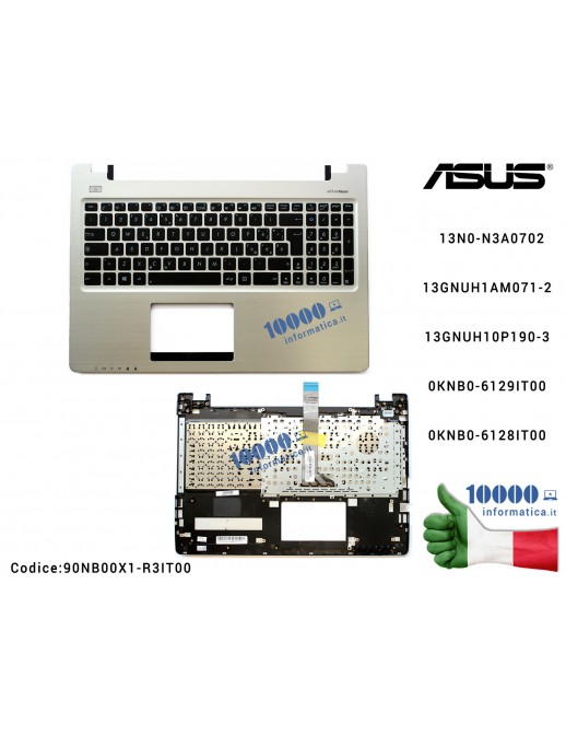 Tastiera Italiana Completa di Top Case Superiore ASUS VivoBook S550 S550C S550CA S550CB S550CM K56 K56CA K56CM 13N0-N3A0702 13GN