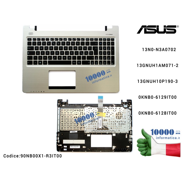 Tastiera Italiana Completa di Top Case Superiore ASUS VivoBook S550 S550C S550CA S550CB S550CM K56 K56CA K56CM 13N0-N3A0702 13GN