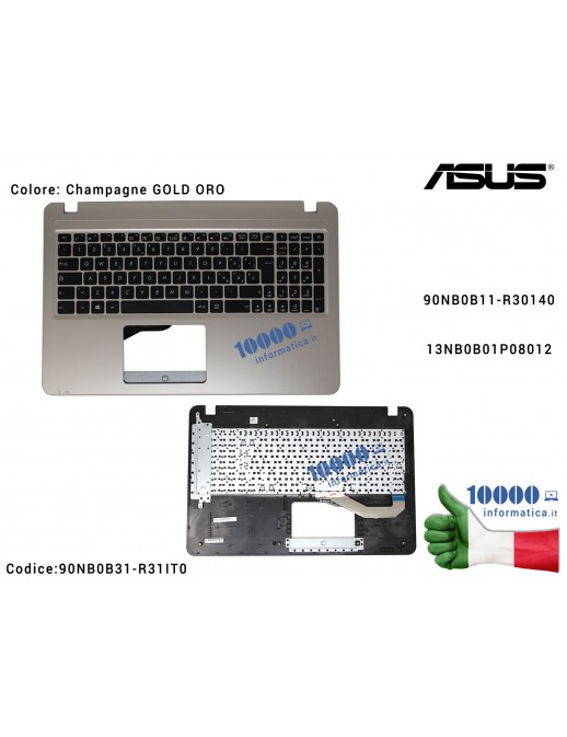 Tastiera Italiana Completa di Top Case Superiore ASUS VivoBook X540 F540 (Icicle Gold) F540S X540S X540SA F540S F540L X540L X540