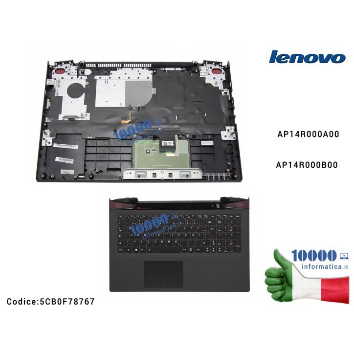 Tastiera Italiana Completa di Top Case Superiore LENOVO IdeaPad Y50-70 Y50-80 [RETROILLUMINATA] AP14R000A00 AP14R000B00
