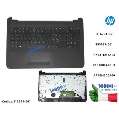 813974-061 Tastiera Italiana Completa di Top Case Superiore Palmrest HP 15-AC [NERO] 15-AF 15-AY 15-BA 250 G4 255 G4 256 G4 2...