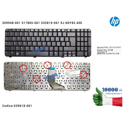 Tastiera Italiana HP CQ61 G61 Series 509948-061 517865-061 532819-061 539618-061 9J.N0Y82.60E 9J.N6P82.I6J85 AE0P6I00010