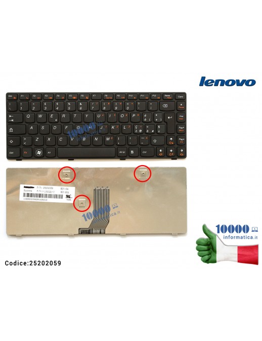 Tastiera Italiana LENOVO IdeaPad Z380 Z480 Z485 G480 G485 B480 B485 Z385 G480A G485A [NERA] V-116920QK1-IT 25202059