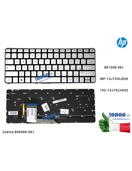 Tastiera Italiana Retroilluminata (SILVER) HP Spectre x360 13-4000 13-4101NL [ARGENTO] (NO FRAME) MP-13J73I0J920 801508-061