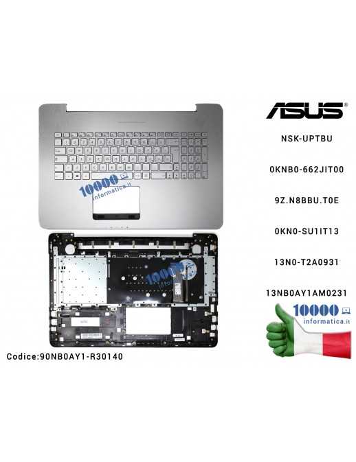 Tastiera Italiana Retroilluminata Completa di Top Case Superiore ASUS VivoBook Pro N752 N752V N752VX NSK-UPTBU 0KNB0-662JIT00 9Z
