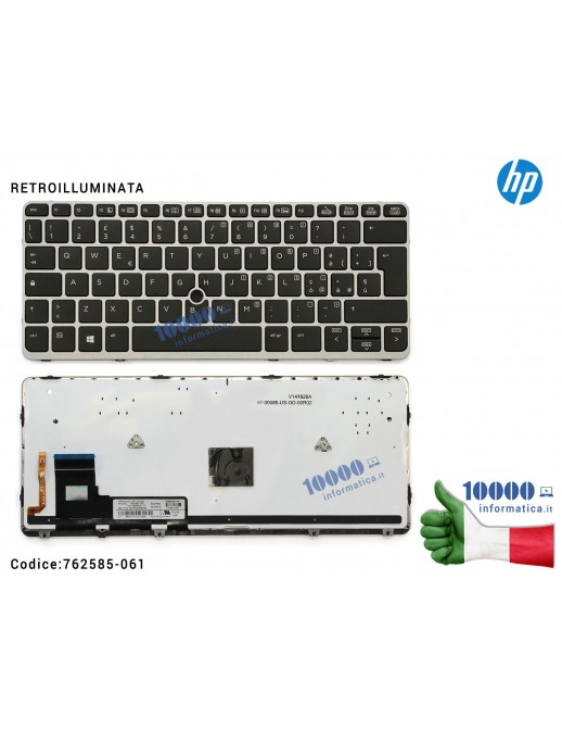 Tastiera Italiana Retroilluminata HP EliteBook 820 G1 720 G1 (FRAME SILVER) 730541-061 762585-061 776452-061 6037B0099406