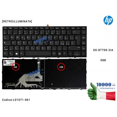 Tastiera Italiana Retroilluminata HP ProBook 430 G5 440 G5 445 G5 SG-87700-2IA X8B L01071-061