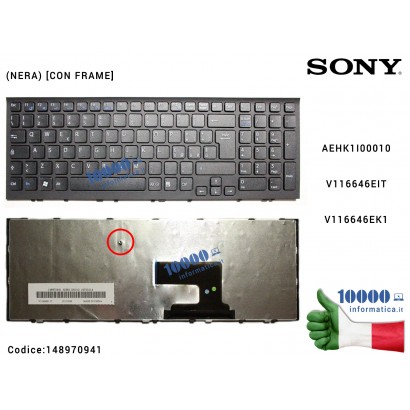 Tastiera Italiana SONY VPC-EH VPCEH PCG-71911M PCG-71811M (NERA) [CON FRAME] V116646EK1