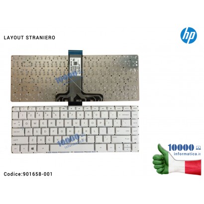 901658-001 Tastiera Straniera HP Stream 14-AX 14-AX000 14-X004 14-AX010 [LAYOUT STRANIERO] (FRAME ESCLUSO)