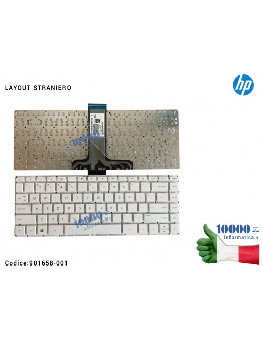 Tastiera Straniera HP Stream 14-AX 14-AX000 14-X004 14-AX010 [LAYOUT STRANIERO] (FRAME ESCLUSO)