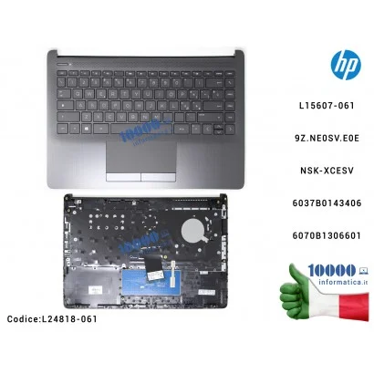 L24818-061 Tastiera Italiana Completa di Top Case Superiore Palmrest [Ash Silver] HP 14-CF 14-DK 14-CF000NL 14s-CF 14s-CF0000...