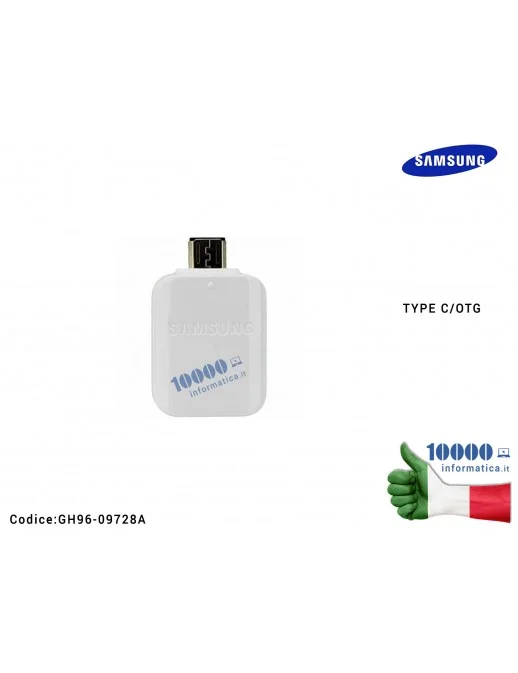 GH96-09728A Adattatore OTG da MicroUSB a USB SAMSUNG Galaxy S6 S7 S7 Edge SM-G930F SM-G935F SM-G925F SM-G928F [BIANCO] EE-UG930
