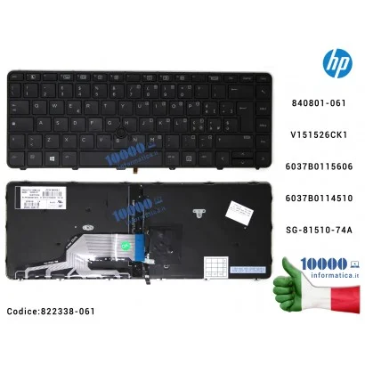 822338-061 Tastiera Italiana Retroilluminata HP ProBook 430 G3 440 G3 440 G3 440 G4 822338-061 840801-061 V151526CK1 6037B011...