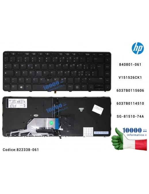 822338-061 Tastiera Italiana Retroilluminata HP ProBook 430 G3 440 G3 440 G3 440 G4 822338-061 840801-061 V151526CK1 6037B011...