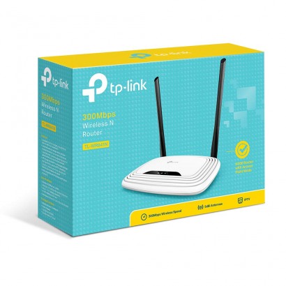TP-Link TL-WR841N N300 Router Wi-Fi 300 Mbps a 2.4 GHz, 5 10/100M Porti, 2 5dBi Fixed Antenne, Wireless On/Off, Power On/Off, WP