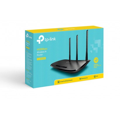 TP-Link TL-WR940N N450 Router Wi-Fi 450 Mbps a 2.4 GHz, 5 10/100M Porti, 3 5dBi Fixed Antenne, Wireless On/Off, Power On/Off, WP