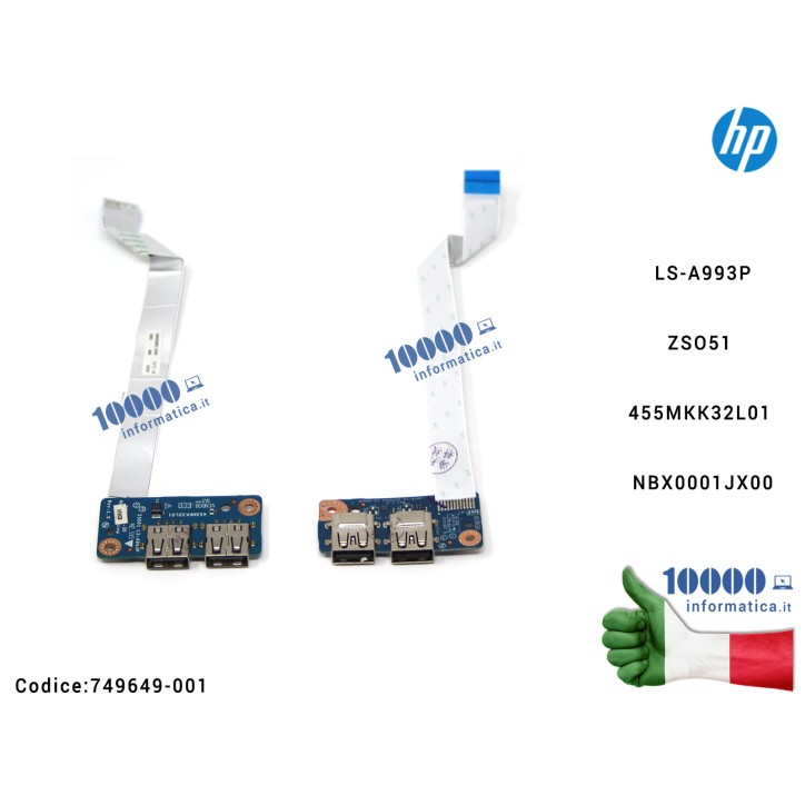 USB Board HP 250 255 G3 15-G 15-R 15T-R LS-A993P ZSO51 455MKK32L01 NBX0001JX00 USB Board HP 250 255 G3 15-G 15-R 15T-R LS-A993P ZSO51 455MKK32L01 NBX0001JX00