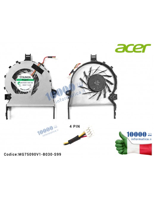 Ventola di Raffreddamento Fan CPU ACER Aspire 5745 5745G 5745DG 5745PG MG75090V1-B030-S99 AB8305HX-TDB