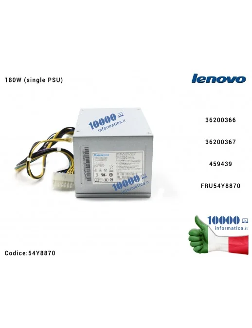 54Y8870 Alimentatore 180W LENOVO ThinkCentre H530 E73 (single PSU) 36200366 36200367 54Y8870 459439 FRU54Y8870 PC LV Huntkey ...