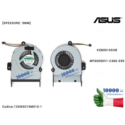Ventola di Raffreddamento Fan CPU ASUS [9 mm] X55V X55VD X45C X45VD R500V K55VM KSB06105HB MF60090V1-C480-S99 (per schede video 