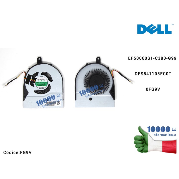 Ventola di Raffreddamento Fan CPU DELL Inspiron 15-5558 14-5458 5459 5559 5755 5758 5555 17 5000 5755 5758 Vostro 15 3558 EF5006