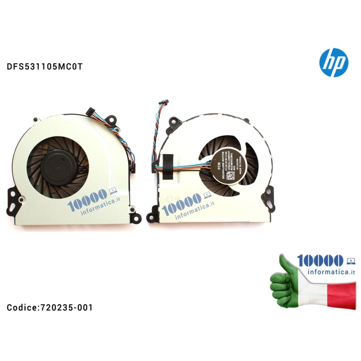 Ventola di Raffreddamento Fan CPU HP Envy 15-J 17-J 15-J000 17-J000 M6-N100 M7-J100 720539-001 6033B0032801 DFS531105MC0T