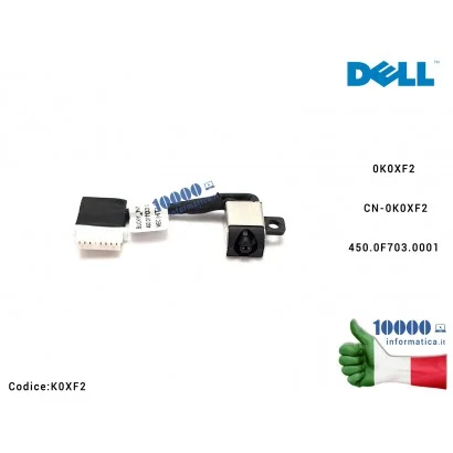 K0XF2 Connettore DC Power Jack PJ991 DELL Inspiron 5480 5481 5488 5490 5498 5580 5584 450.0F703.0001 K0XF2 0K0XF2 CN-0K0XF2