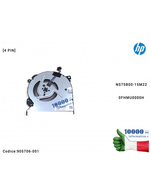 Ventola di Raffreddamento Fan CPU HP ProBook 440 G4 MT20 Mobile Thin Client NS75B00-15M22 0FHMU0000H