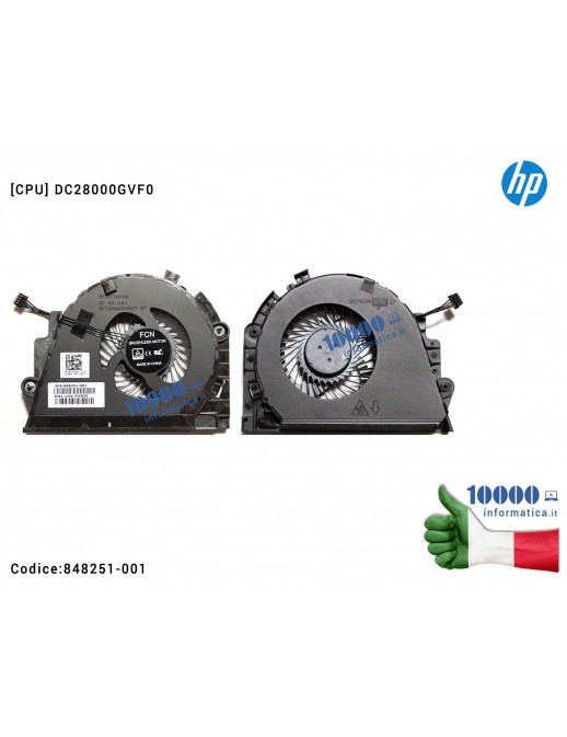 Ventola di Raffreddamento Fan CPU HP Zbook 15 G3 15 G4 17 G3 DC28000GVF0 848251-001
