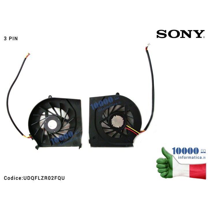 Ventola di Raffreddamento Fan CPU SONY Vaio VGN-CR Serie CR21S CR11S CR31S CR42 CR320R (3 PIN) UDQFVSR01DF0 Ventola di Raffreddamento Fan CPU SONY Vaio VGN-CR Serie CR21S CR11S CR31S CR42 CR320R (3 PIN) UDQFVSR01DF0