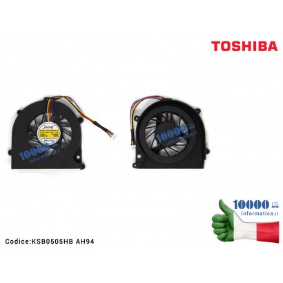 Ventola di Raffreddamento Fan CPU TOSHIBA [4 PIN] Satellite C600 C655 C650 L630 (Versione 1) KSB0505HB AH94