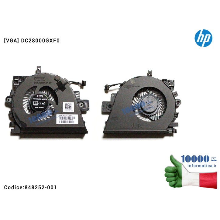 Ventola di Raffreddamento Fan VGA HP Zbook 15 G3 15 G4 17 G3 DC28000GXF0 848252-001