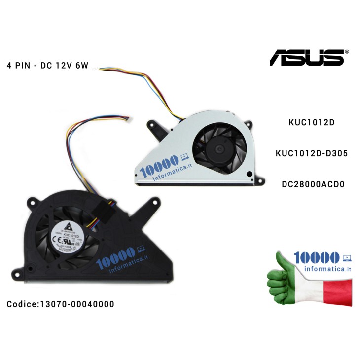 Ventola Fan CPU ASUS All In One ET2210 ET2210I ET2210E ET2410E ET2410I ET2411I (4 PIN) KUC1012D KUC1012D-D305 DC28000ACD0 13070-