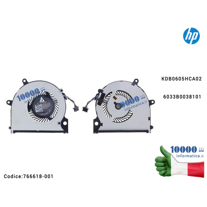 Ventola Fan CPU HP Pro x2 612 G1 Tablet 766618-001 KDB0605HCA02 6033B0038101