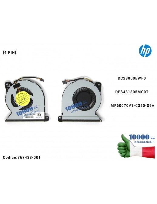 Ventola Fan CPU HP ProBook 450 G2 445 G2 450 G2 455 G2 470 G2 DC28000EWF0 DC28000EWS0 DFS481305MC0T MF60070V1-C350-S9A
