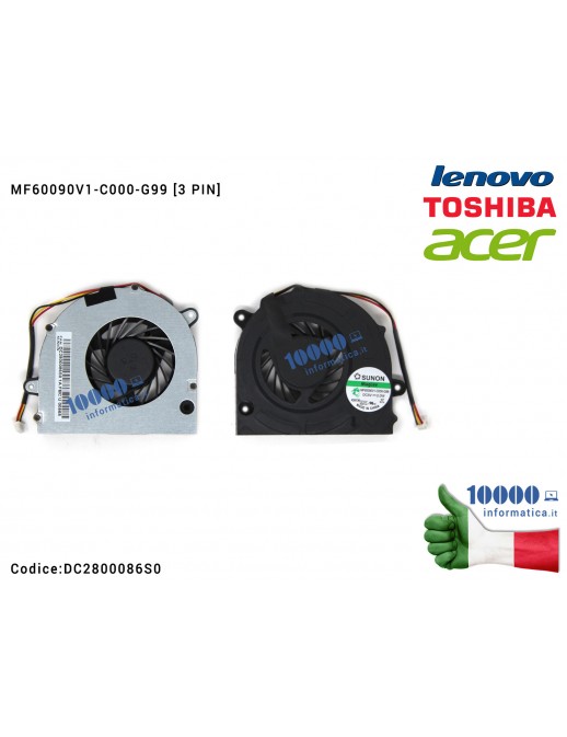 Ventola Fan CPU LENOVO G450 G450A G550 G550M G460 G470 G475 G570 G575 TOSHIBA Satellite C670 L500 L775 L775D L770 ACER Aspire 42