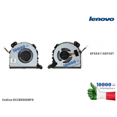 Ventola Fan CPU LENOVO IdeaPad 320-15 320-15ABR 320-15IAP 320-17IKB 320-15AST 320-15IKB DFS541105FC0T DC28000DBF0