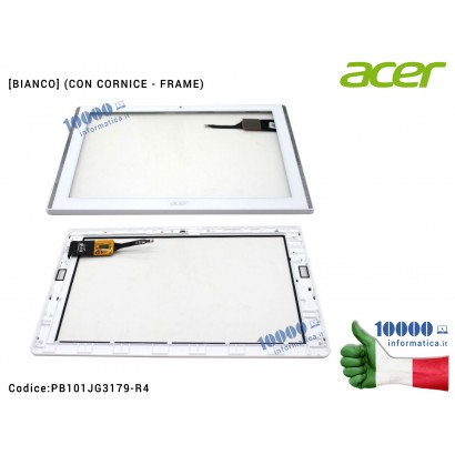 Vetro Touch Screen ACER Iconia One 10 B3-A40 [BIANCO] (CON CORNICE - FRAME)