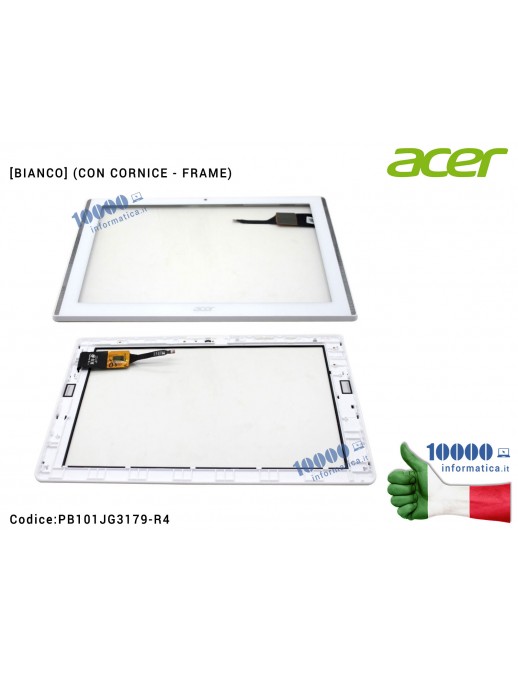 Vetro Touch Screen ACER Iconia One 10 B3-A40 [BIANCO] (CON CORNICE - FRAME)