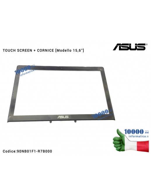 Vetro Touch Screen con Cornice LCD ASUS Vivobook N550J N550JK N550JX N550L N550LF N550JV Q501L Q501LA Q550L 15,6'' 13N0-PXA0111 