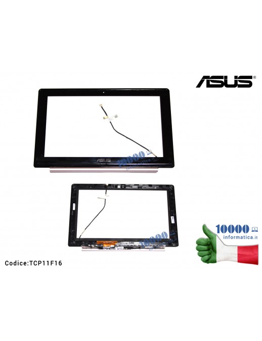 Vetro Touch Screen con Cornice LCD ASUS VivoBook X202 S200 S200E Q200E X202E 11,6'' TCP11F16 V1.1 DD0EX2TH000 13GNFQ1AP06014004-