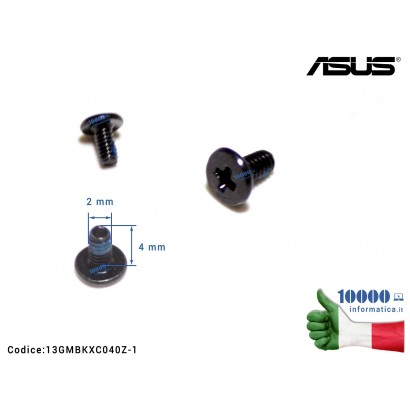 Vite di Fissaggio Notebook [M2*4L (K) B-ZN NY] (1 PZ) ASUS A52J 1011PX X101 F200 F550C G751 K52 N56 P552LA PU451 TP500 U36 UX510