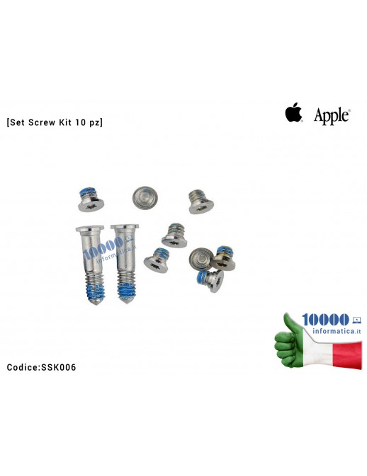 Viti Fissaggio Bottom Case Apple  A1466 A1369 A1370 A1465 (2013) (2014) (2015) MacBook Air 13'' [Set Screw Kit 10 pz]