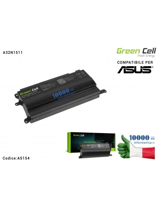 AS154 Batteria A32N1511 Green Cell Compatibile per ASUS ROG G752VL G752VM G752VT [11,25V 65Wh 5800mAh]
