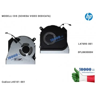L45101-001 Ventola di Raffreddamento Fan CPU HP [DIS] ProBook 450 G6 450 G7 455R G6 455 G6 455 G7 HSN-Q16C (VGA DEDICATA) L47...
